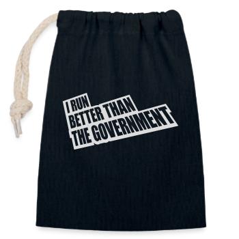 mieux fonctionner que le gouvernement - Sac cadeau en coton avec cordon (14 x 20 cm) - bleu marine - Devant