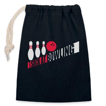 Je suis nul au bowling - Sac cadeau en coton avec cordon (14 x 20 cm) - bleu marine - Devant