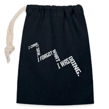 I came saw forget - Closable cotton gift bag (14x20cm) - navy - Front
