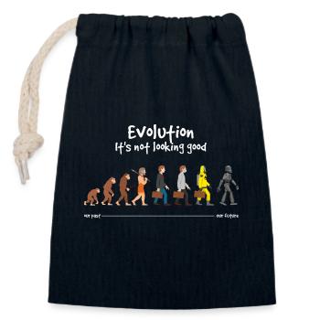 Evolution sieht es nicht gut aus - Verschließbarer Geschenkbeutel aus Baumwolle (14x20cm) - Navy - Vorne