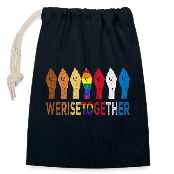 Lgbtq Werisetogether Flag - Closable cotton gift bag (14x20cm) - navy - Front