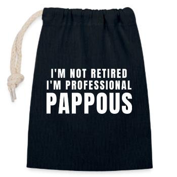 Pappous. Pappous cadeau - Sac cadeau en coton avec cordon (14 x 20 cm) - bleu marine - Devant