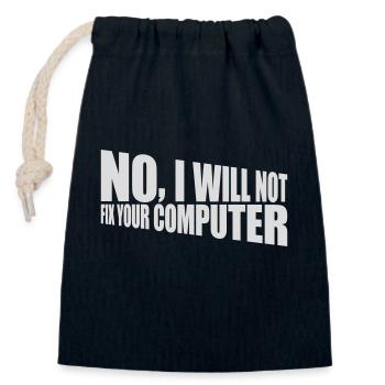 not fix your computer - Closable cotton gift bag (14x20cm) - navy - Front
