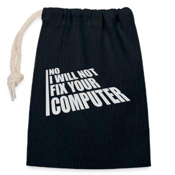 not fix your computer - Closable cotton gift bag (14x20cm) - navy - Front