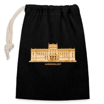 Château de Ludwigslust Mecklembourg-Poméranie-Occidentale - Sac cadeau en coton avec cordon (14 x 20 cm) - noir - Devant