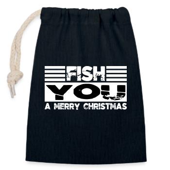 Dork Baby Axie Love Fishes maladroit Musculation - Sac cadeau en coton avec cordon (14 x 20 cm) - bleu marine - Devant