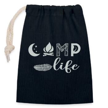 Camp live - Verschließbarer Geschenkbeutel aus Baumwolle (14x20cm) - Navy - Vorne