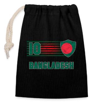 Bangladesch Fußball Mannschaft - Verschließbarer Geschenkbeutel aus Baumwolle (14x20cm) - Schwarz - Vorne