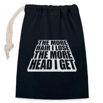 I get more head - Closable cotton gift bag (14x20cm) - navy - Front