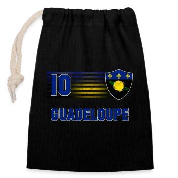 Guadeloupe Fußball Mannschaft - Verschließbarer Geschenkbeutel aus Baumwolle (14x20cm) - Schwarz - Vorne