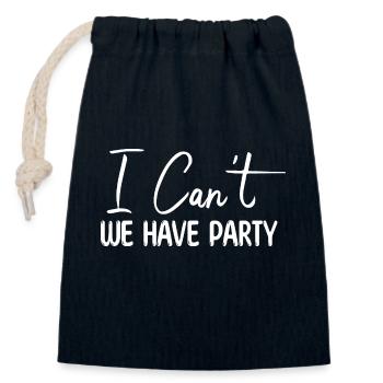 Das Bier I can't we have party Apéro - Verschließbarer Geschenkbeutel aus Baumwolle (14x20cm) - Navy - Vorne