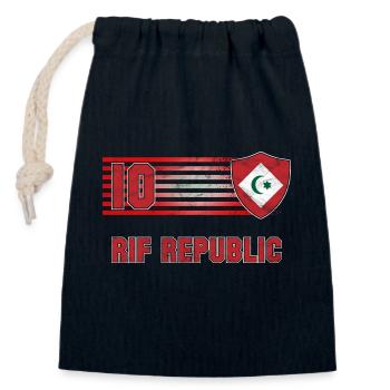 Équipe de football de la République du Rif - Sac cadeau en coton avec cordon (14 x 20 cm) - bleu marine - Devant