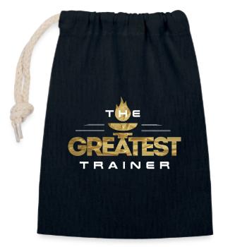 Le meilleur formateur - Sac cadeau en coton avec cordon (14 x 20 cm) - bleu marine - Devant