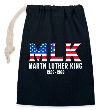 Journée Martin Luther King, Jr. - Sac cadeau en coton avec cordon (14 x 20 cm) - bleu marine - Devant