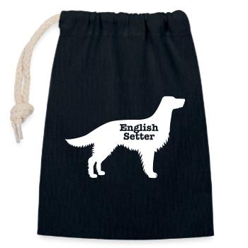 Setter anglais - Sac cadeau en coton avec cordon (14 x 20 cm) - bleu marine - Devant