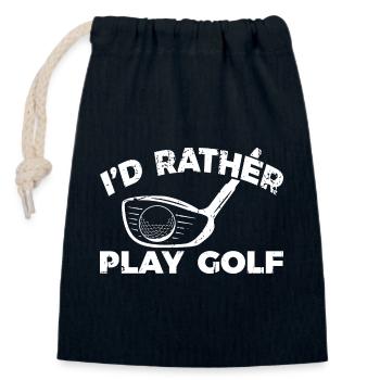 Golf Fan - Verschließbarer Geschenkbeutel aus Baumwolle (14x20cm) - Navy - Vorne