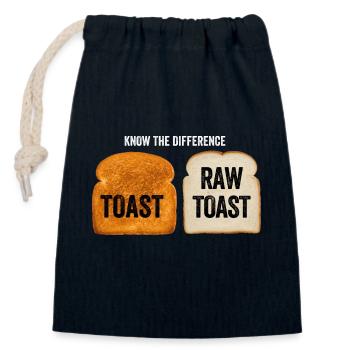 Know The Difference Toast Toast Breakfast lover - Closable cotton gift bag (14x20cm) - navy - Front