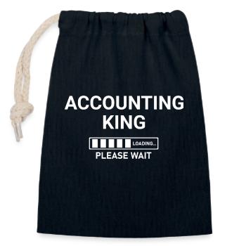 Accounting King Loading Please Wait - Closable cotton gift bag (14x20cm) - navy - Front