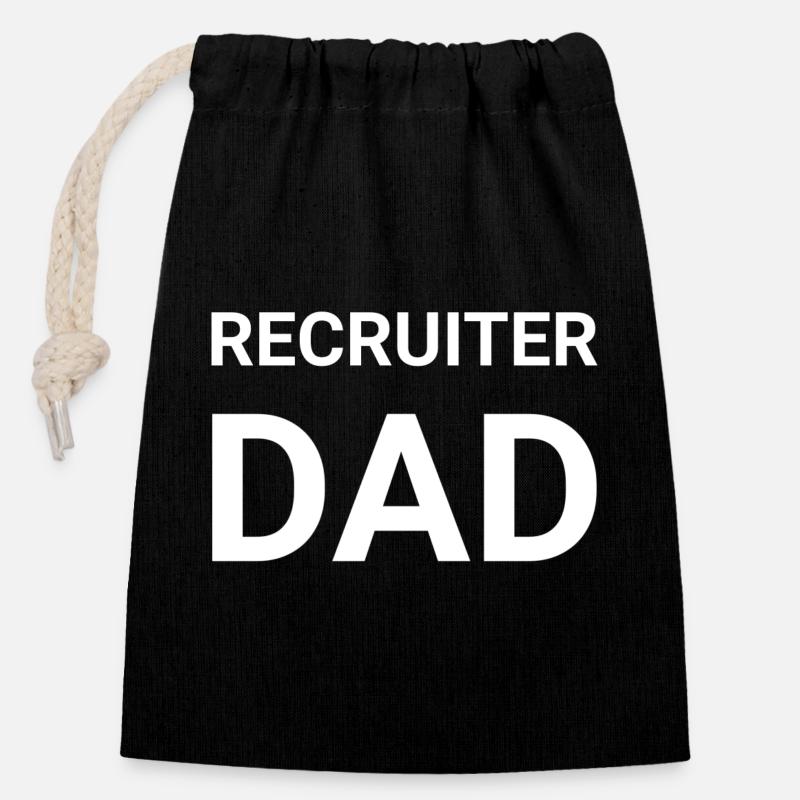 Recruiter Dad - Closable cotton gift bag (14x20cm) - black