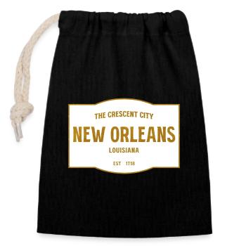 Crescent City New Orleans Emblem - Verschließbarer Geschenkbeutel aus Baumwolle (14x20cm) - Schwarz - Vorne