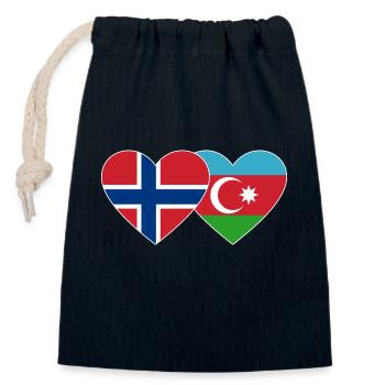Norway Azerbaijancan flag - Closable cotton gift bag (14x20cm) - navy - Front