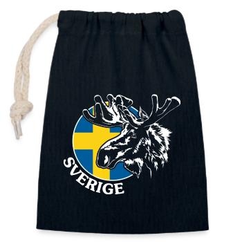 SVERIGE Elch Schweden Tier Wildnis Wilsigns - Verschließbarer Geschenkbeutel aus Baumwolle (14x20cm) - Navy - Vorne