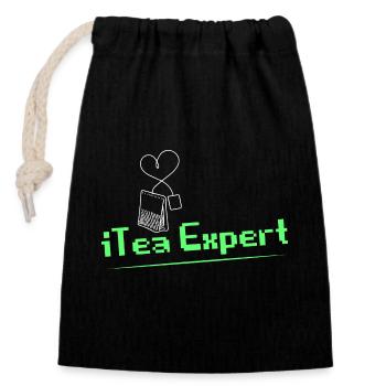iTea Expert Software Coding - Closable cotton gift bag (14x20cm) - black - Front