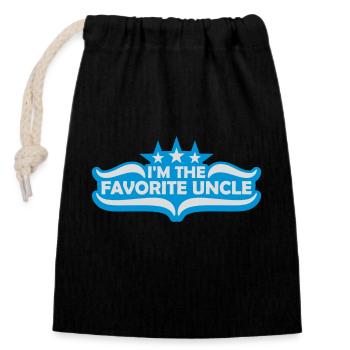 at The Favorite Uncle - Closable cotton gift bag (14x20cm) - black - Front