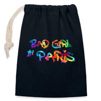 Bad Girl in Paris - Closable cotton gift bag (14x20cm) - navy - Front