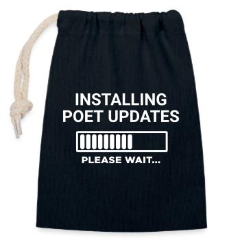 Installing Poet Updates Please Wait - Closable cotton gift bag (14x20cm) - navy - Front