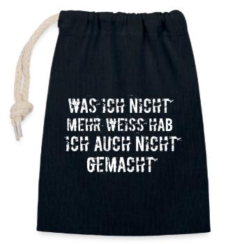 Was ich nicht merk hab ich nicht gemacht  - Verschließbarer Geschenkbeutel aus Baumwolle (14x20cm) - Navy - Vorne