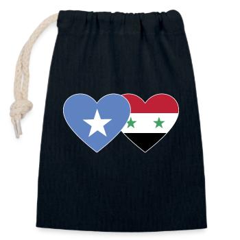 Somalie Syrie Flag Coeur - Sac cadeau en coton avec cordon (14 x 20 cm) - bleu marine - Devant