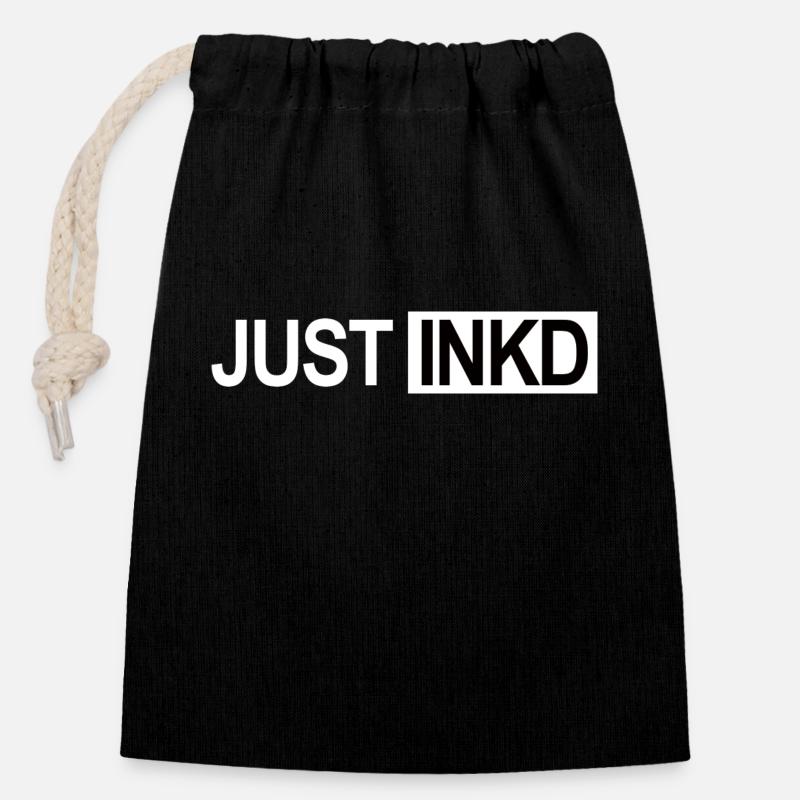 JUSTE INKD - Sac cadeau en coton avec cordon (14 x 20 cm) - noir