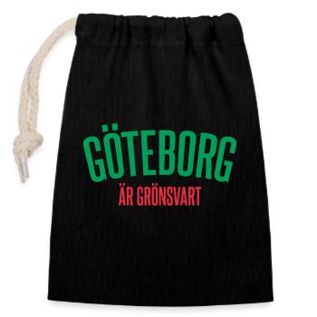 Göteborg ist grünlich-schwarz - Verschließbarer Geschenkbeutel aus Baumwolle (14x20cm) - Schwarz - Vorne