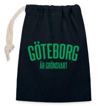 Göteborg ist grünlich-schwarz - Verschließbarer Geschenkbeutel aus Baumwolle (14x20cm) - Navy - Vorne