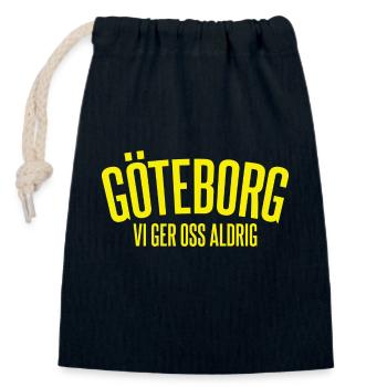 Göteborg Wir geben nie auf - Verschließbarer Geschenkbeutel aus Baumwolle (14x20cm) - Navy - Vorne
