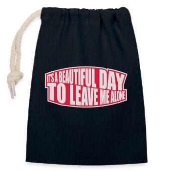 leave me alone day - Verschließbarer Geschenkbeutel aus Baumwolle (14x20cm) - Navy - Vorne