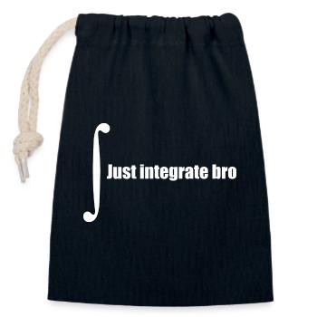 Just integrate bro, Integral lösen - Verschließbarer Geschenkbeutel aus Baumwolle (14x20cm) - Navy - Vorne