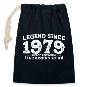 Legende seit 1979 44 Jahr der Perfektion - 44. - Verschließbarer Geschenkbeutel aus Baumwolle (14x20cm) - Navy - Vorne