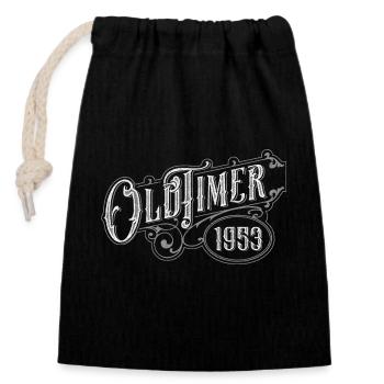 Vintage car - Closable cotton gift bag (14x20cm) - black - Front