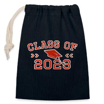 Class of 2023 Retro Vintage Abschluss Abi Matura - Verschließbarer Geschenkbeutel aus Baumwolle (14x20cm) - Navy - Vorne
