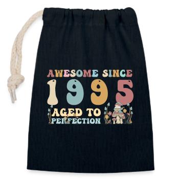 Genial seit 1995 - 28. Geburtstag - 2023 Groovy - Verschließbarer Geschenkbeutel aus Baumwolle (14x20cm) - Navy - Vorne