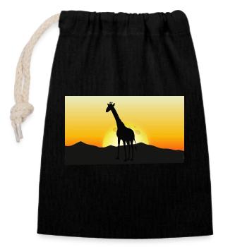 Safari Zoo Animals Wildlife - Verschließbarer Geschenkbeutel aus Baumwolle (14x20cm) - Schwarz - Vorne