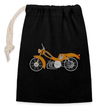 Grena Marron - Sac cadeau en coton avec cordon (14 x 20 cm) - noir - Devant