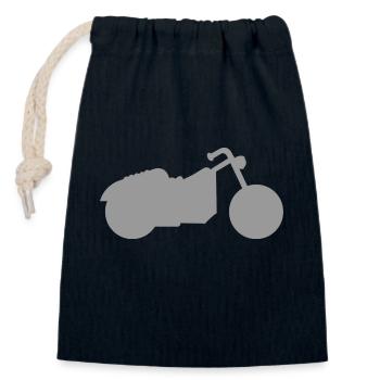 Motorrad - Verschließbarer Geschenkbeutel aus Baumwolle (14x20cm) - Navy - Vorne