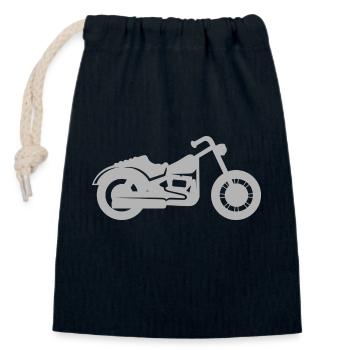Motorrad - Verschließbarer Geschenkbeutel aus Baumwolle (14x20cm) - Navy - Vorne