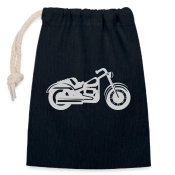 Motorrad - Verschließbarer Geschenkbeutel aus Baumwolle (14x20cm) - Navy - Vorne