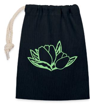 Tulpe - Verschließbarer Geschenkbeutel aus Baumwolle (14x20cm) - Navy - Vorne