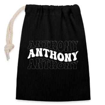 Funny Anthony Groovy 4 Männer Damen Cool Anthony Tie - Verschließbarer Geschenkbeutel aus Baumwolle (14x20cm) - Schwarz - Vorne