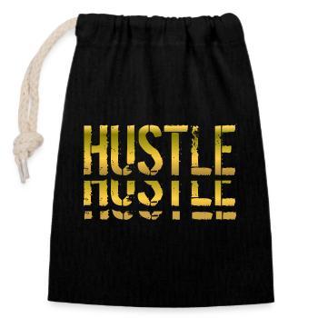 Hustle Schatten Geschenk - Verschließbarer Geschenkbeutel aus Baumwolle (14x20cm) - Schwarz - Vorne